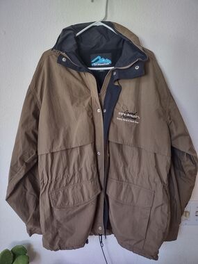 Tri-Mountain Men's Hooded Raincoat in Brown